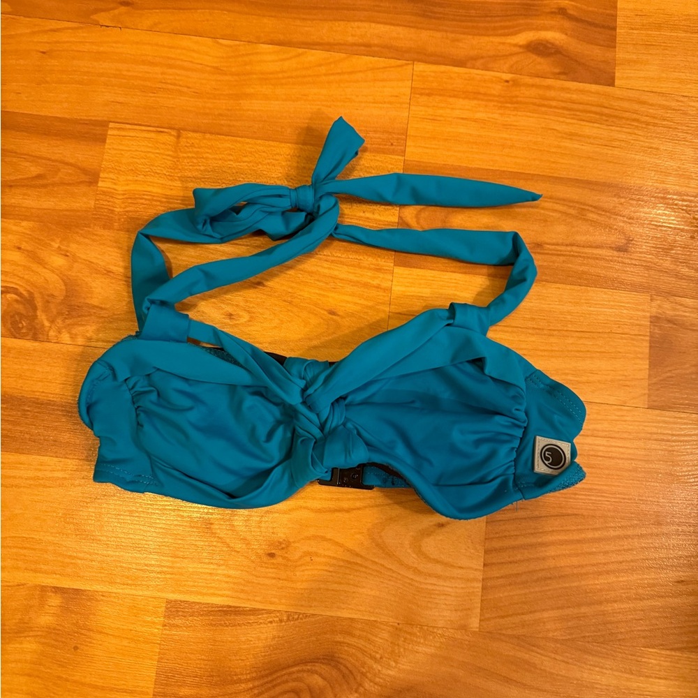 Five Teal dance Top with Bow Detail